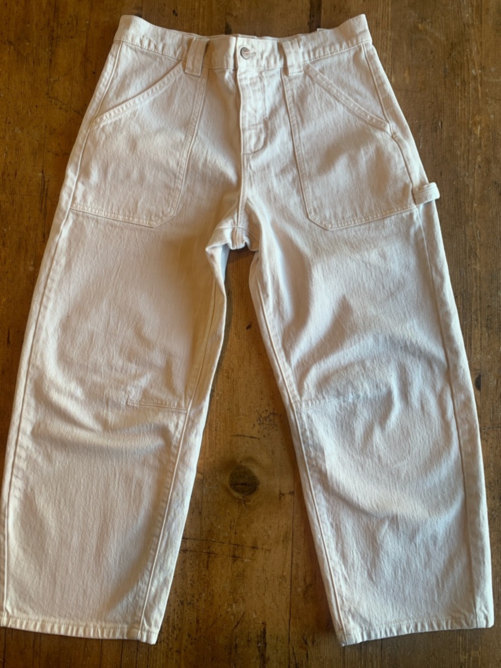 bohme High-Rise Carpenter Jeans in White/Cream